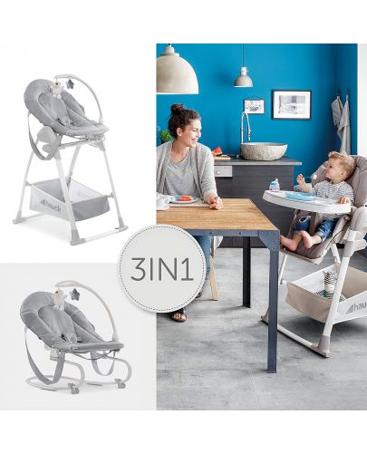 Стол за хранене 3 в 1 Hauck - Sit`n Relax, Stretch grey - 7